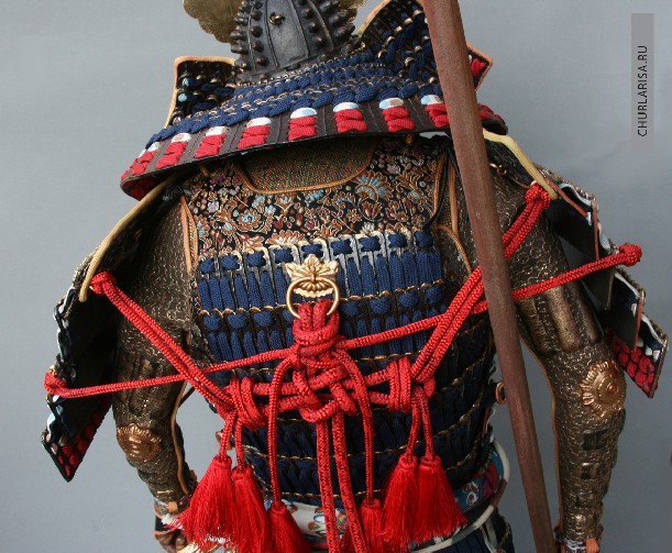 «Раненый самурай», детали, кукла самурай, авторская работа Ларисы Чуркиной.