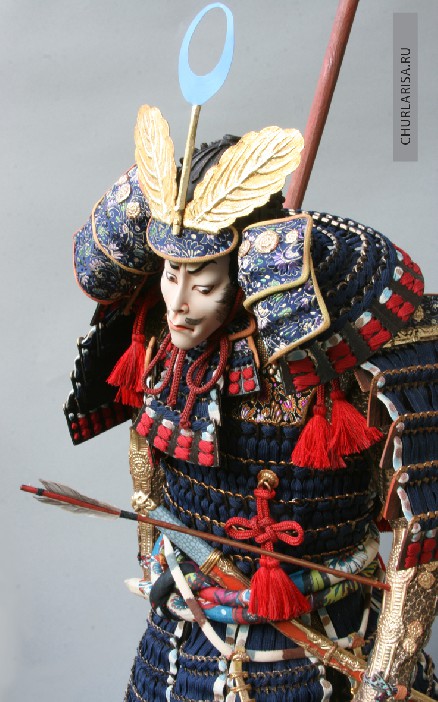 «Раненый самурай», кукла самурай, авторская кукла Ларисы Чуркиной.